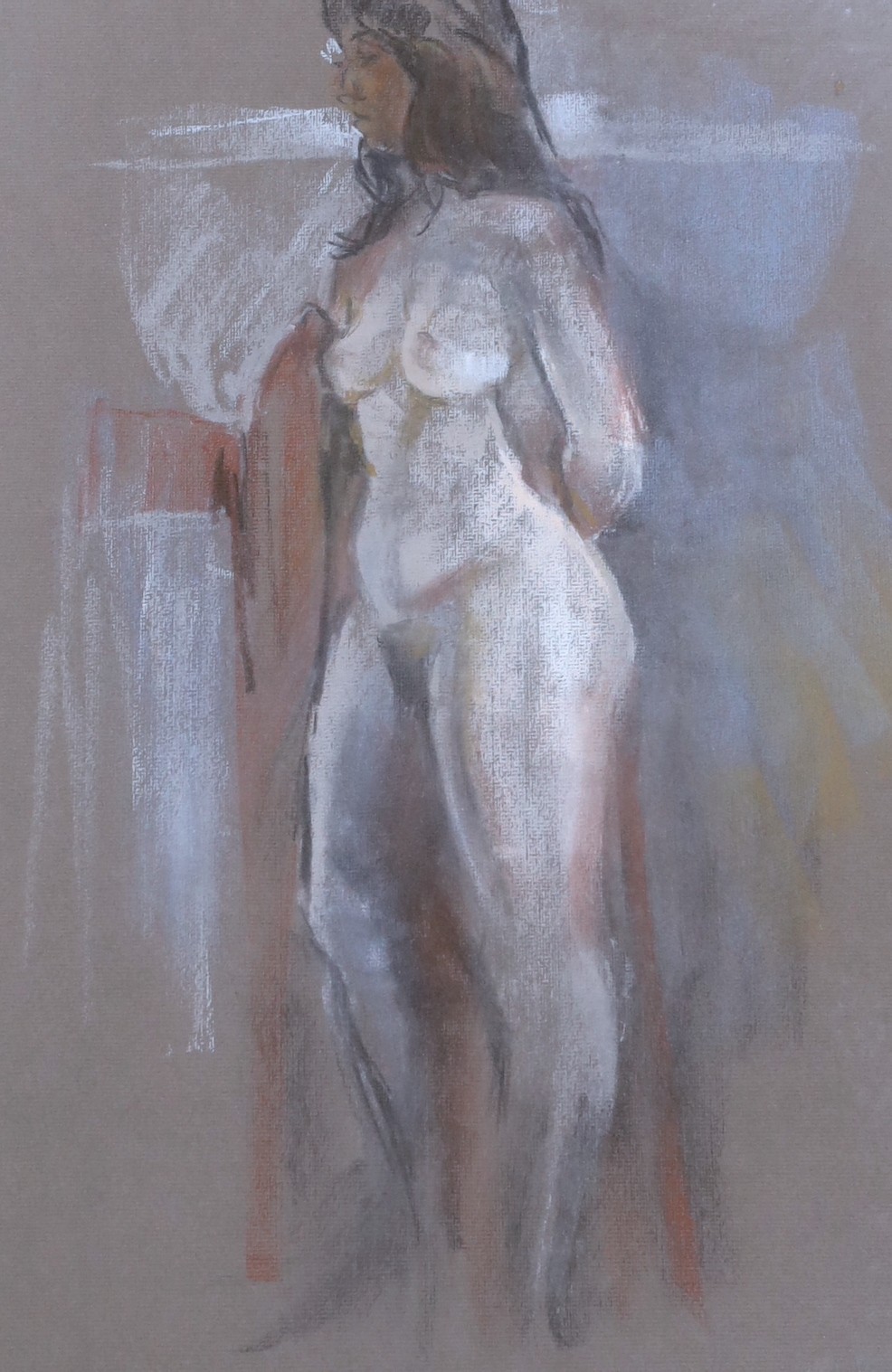 John Pearce, pastel, Standing female nude, signed, 49 x 32cm